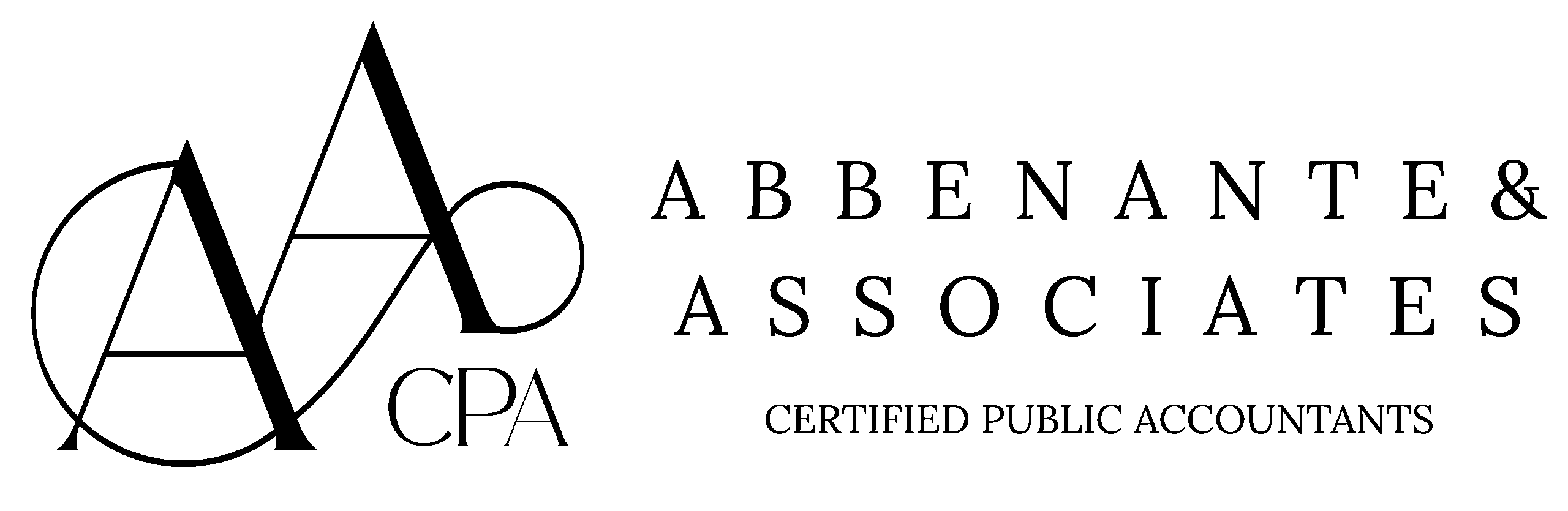Abbenante CPA brand logo: Experts in tax preparation and payroll horizontal logo